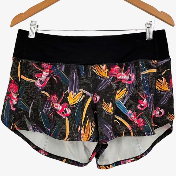lululemon athletica Pants - Lululemon Speed Up Mid-Rise Lined Short 4" Veiled Floral Black Multi Size 10